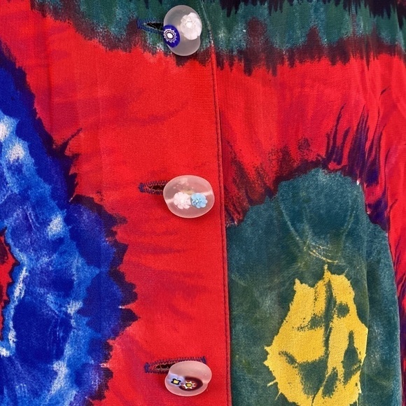 VTG Art Deco Long Blazer Jacket Womens S Oversized art to wear Artsy Y2K 90’s - Picture 4 of 8